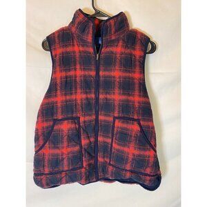 BLUE‎ RAIN WOMENS SIZE MEDIUM BUFFALO PLAID RED BLACK VEST ZIPS M